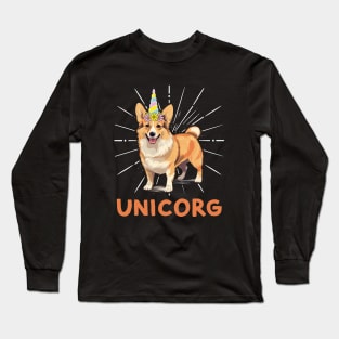 Corgi for Kids Girls Unicorg Unicorn Corgicorn Dog Long Sleeve T-Shirt